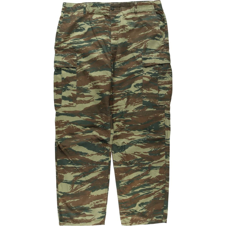 Greek Army Lizard Camouflage Cargo Pants, Men's Size W39 cotton Khaki type sage green Vintage Second Hand