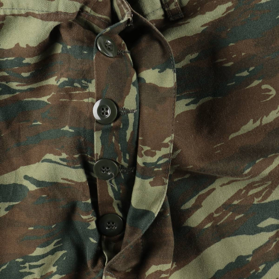 Greek Army Lizard Camouflage Cargo Pants, Men's Size W39 cotton Khaki type sage green Vintage Second Hand