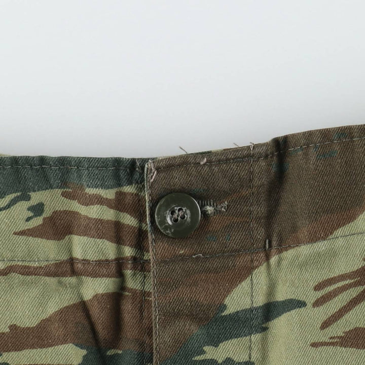 Greek Army Lizard Camouflage Cargo Pants, Men's Size W39 cotton Khaki type sage green Vintage Second Hand