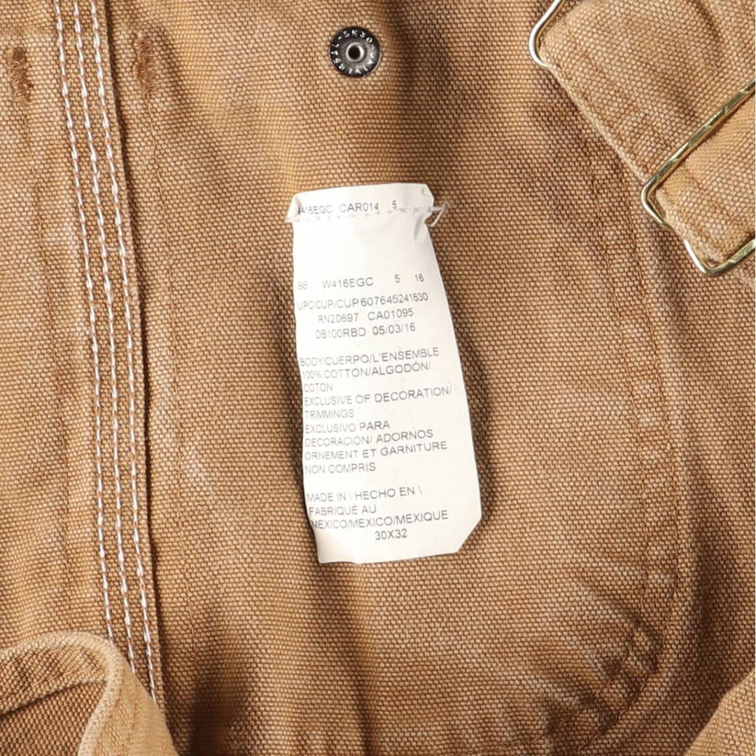 Dickies Duck Overalls Men's Size W35 cotton Beige type Vintage Second Hand