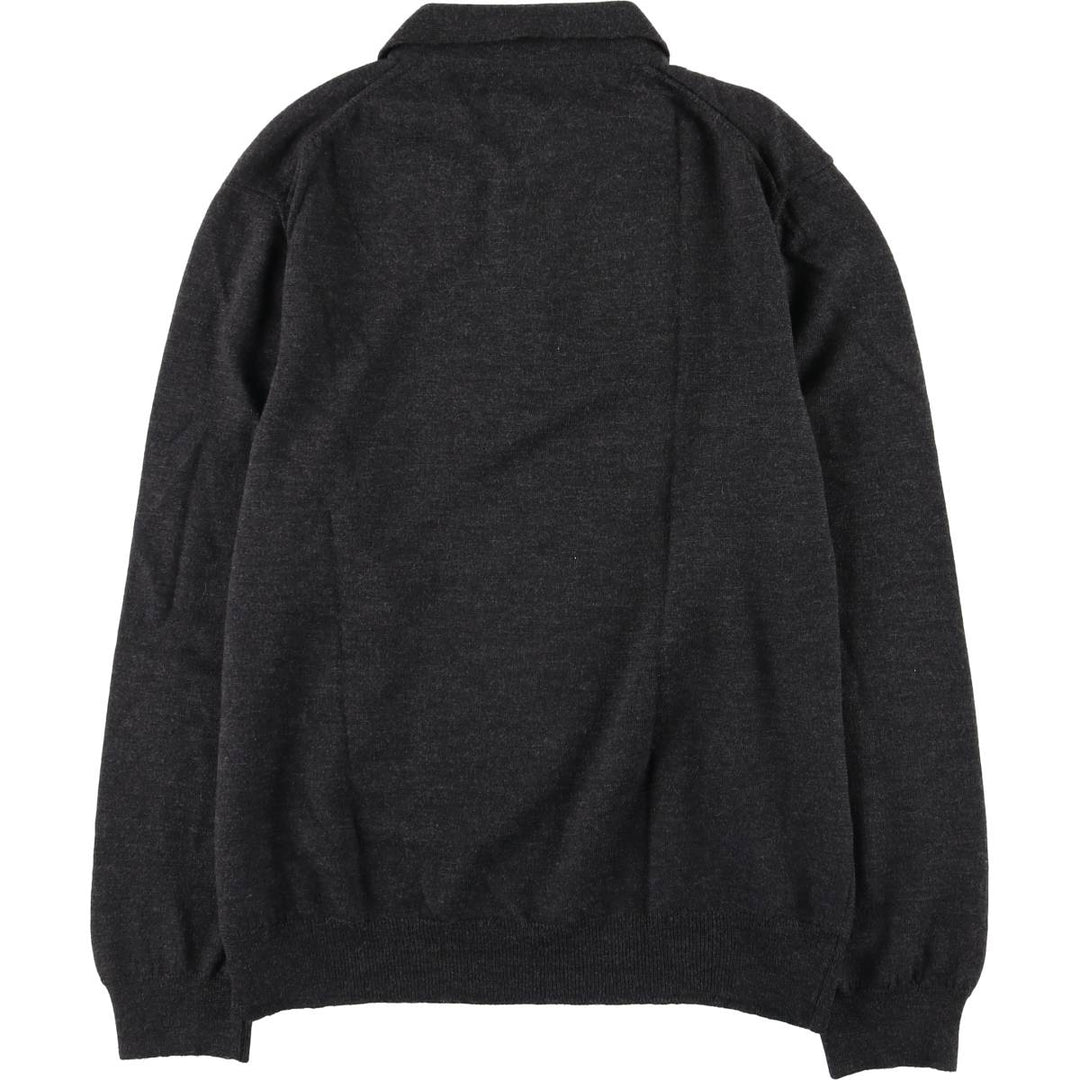 90'S ALFANI Merino Wool Polo Knit Sweater, Men's Size M (approx.), Vintage Merino wool Charcoal Vintage Second Hand