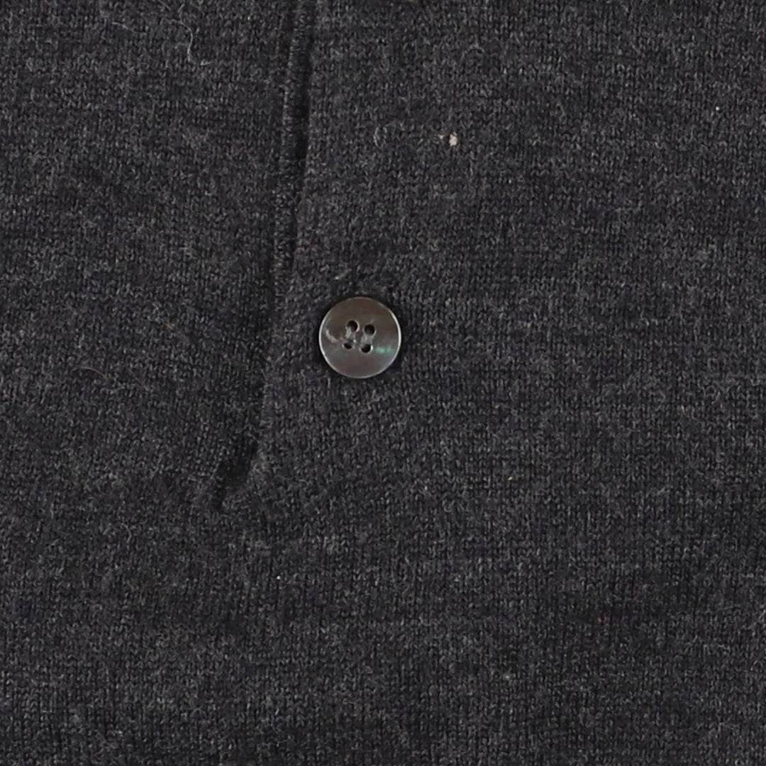 90'S ALFANI Merino Wool Polo Knit Sweater, Men's Size M (approx.), Vintage Merino wool Charcoal Vintage Second Hand