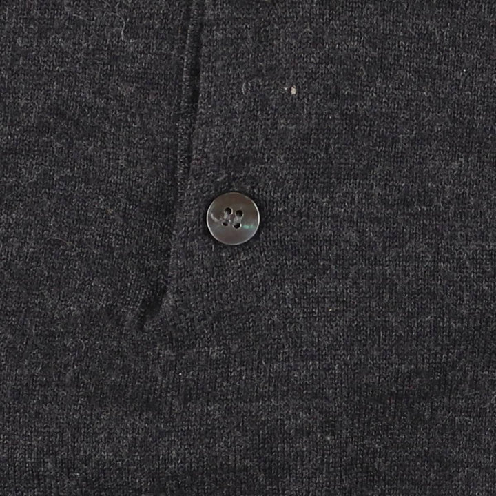 90'S ALFANI Merino Wool Polo Knit Sweater, Men's Size M (approx.), Vintage Merino wool Charcoal Vintage Second Hand