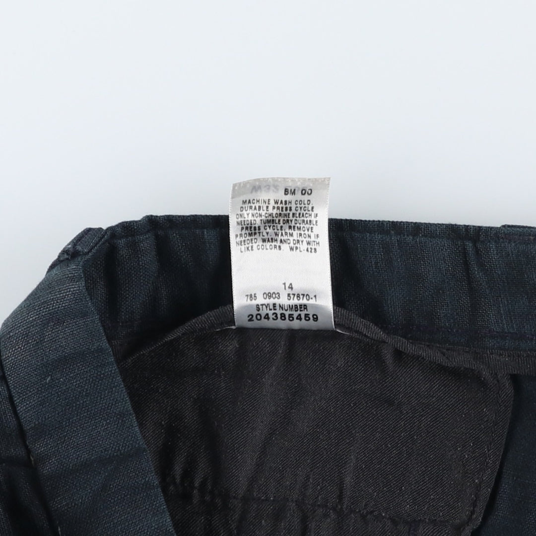 2000'S Dockers Premium Two-pleat Linen Pants, Men's Size W33 linen navy blue type Vintage Second Hand
