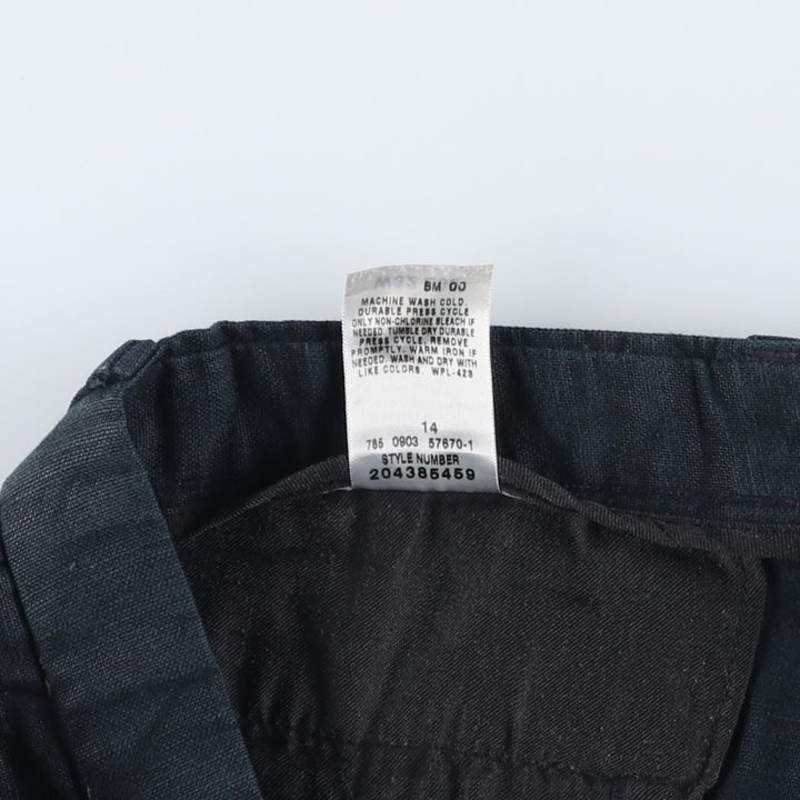 2000'S Dockers Premium Two-pleat Linen Pants, Men's Size W33 linen navy blue type Vintage Second Hand