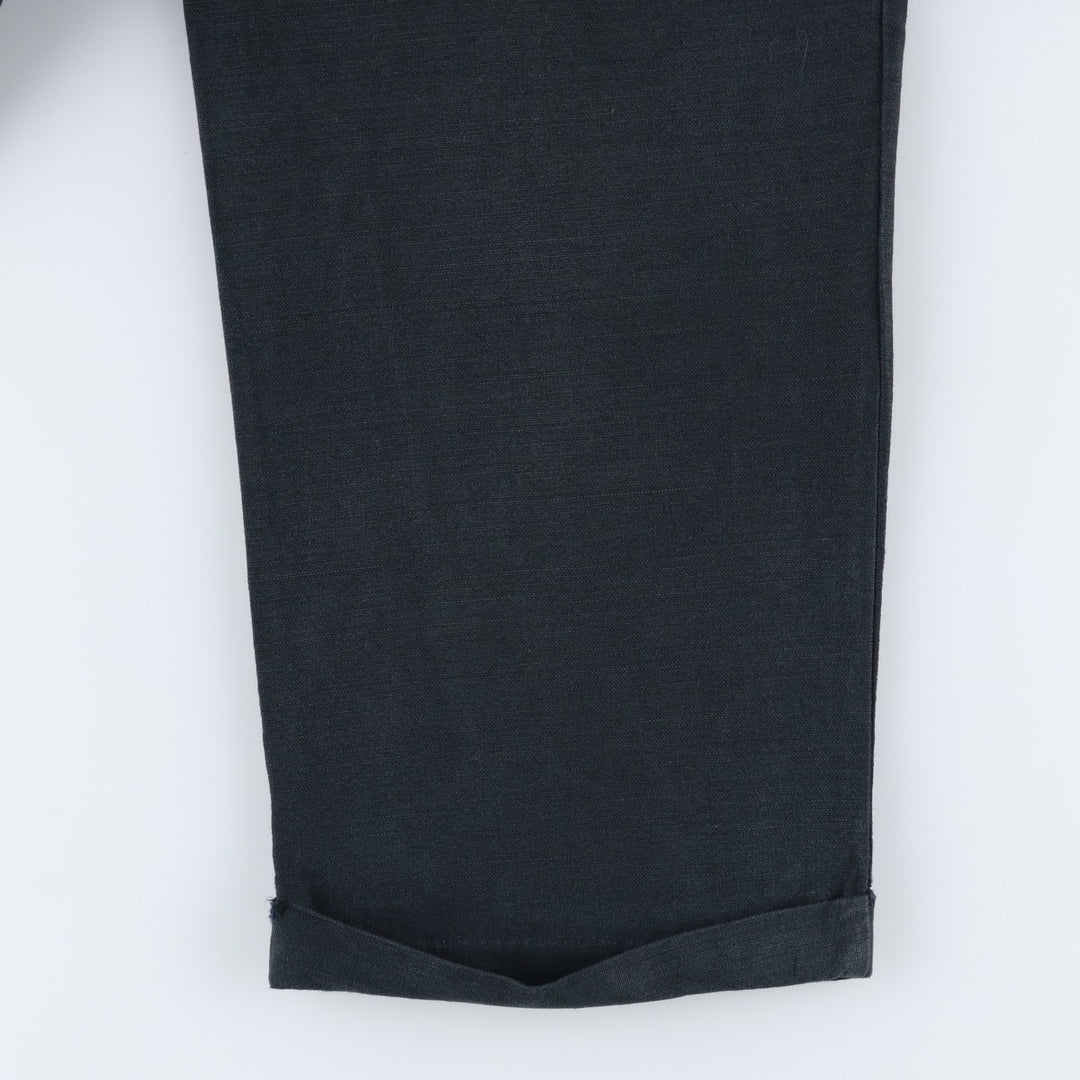 2000'S Dockers Premium Two-pleat Linen Pants, Men's Size W33 linen navy blue type Vintage Second Hand