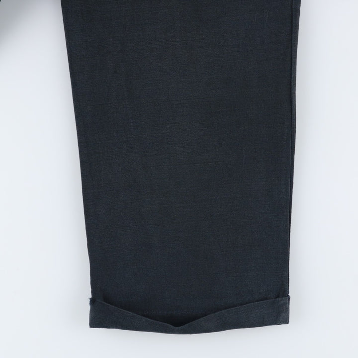 2000'S Dockers Premium Two-pleat Linen Pants, Men's Size W33 linen navy blue type Vintage Second Hand