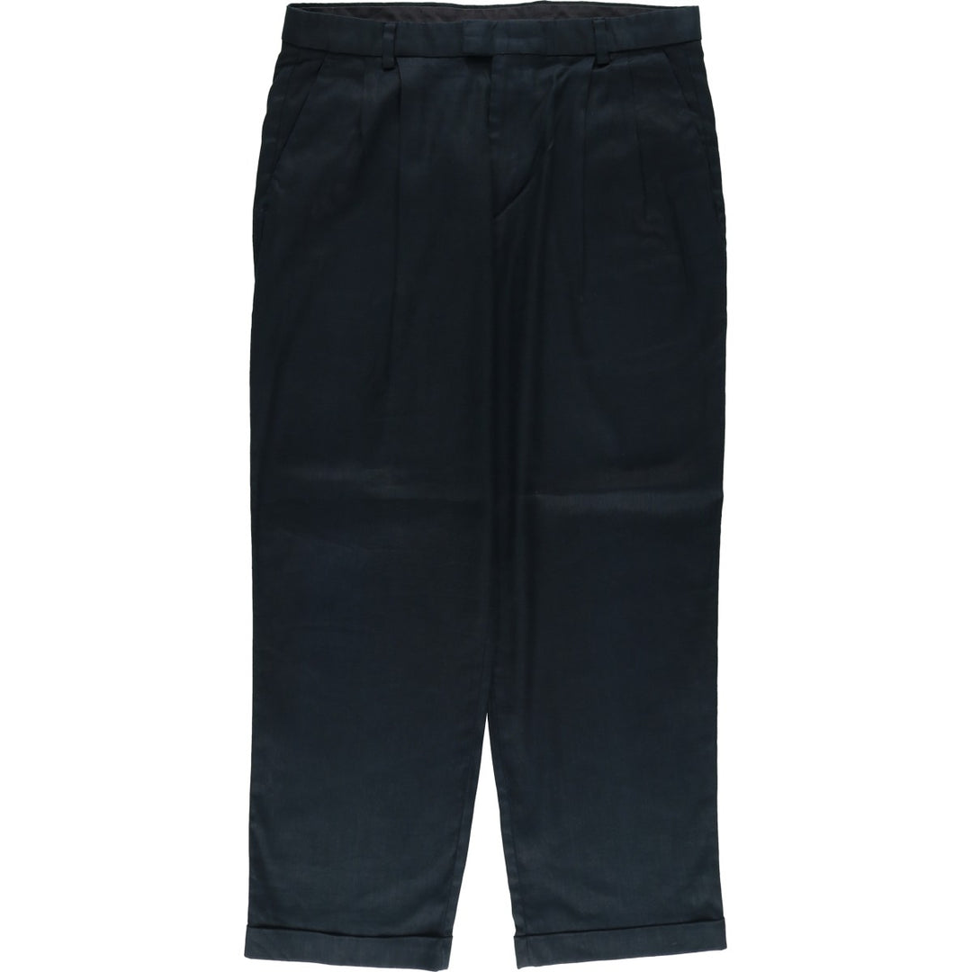Dockers Recode Two-Pleated Linen Pants, Men's Size 36 linen navy blue type Vintage Second Hand