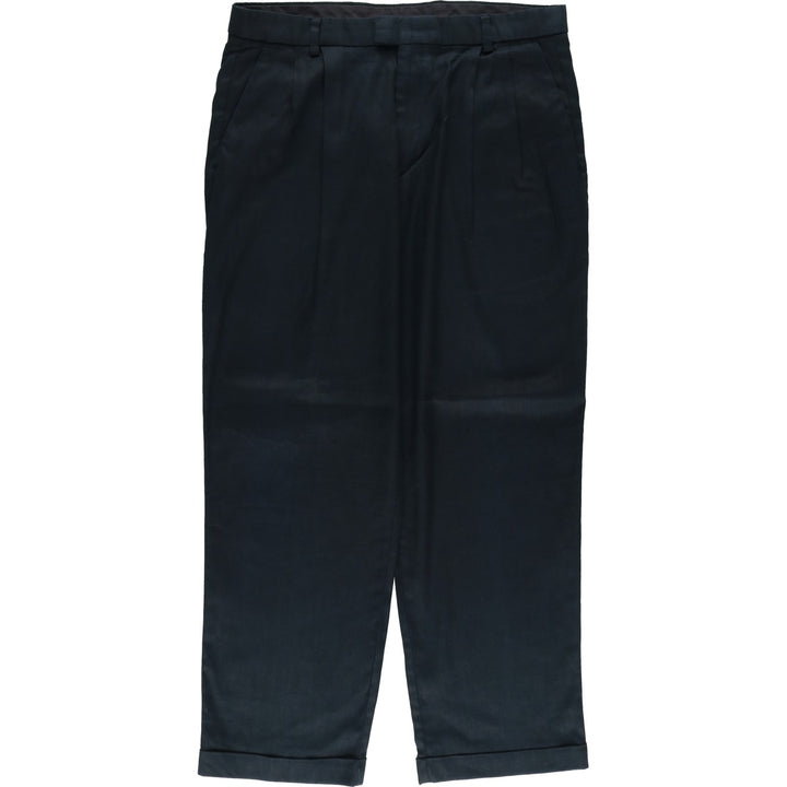 Dockers Recode Two-Pleated Linen Pants, Men's Size 36 linen navy blue type Vintage Second Hand