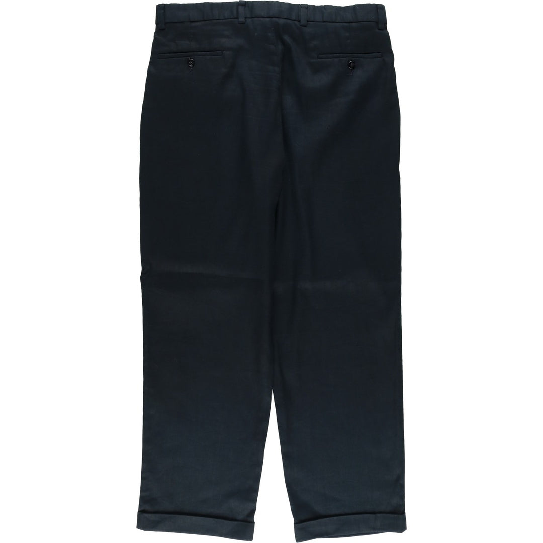 Dockers Recode Two-Pleated Linen Pants, Men's Size 36 linen navy blue type Vintage Second Hand