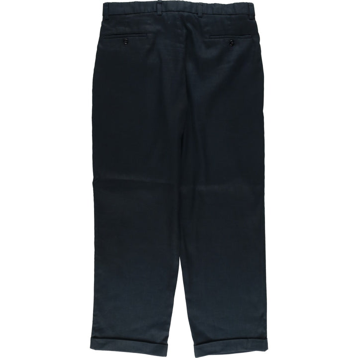 Dockers Recode Two-Pleated Linen Pants, Men's Size 36 linen navy blue type Vintage Second Hand