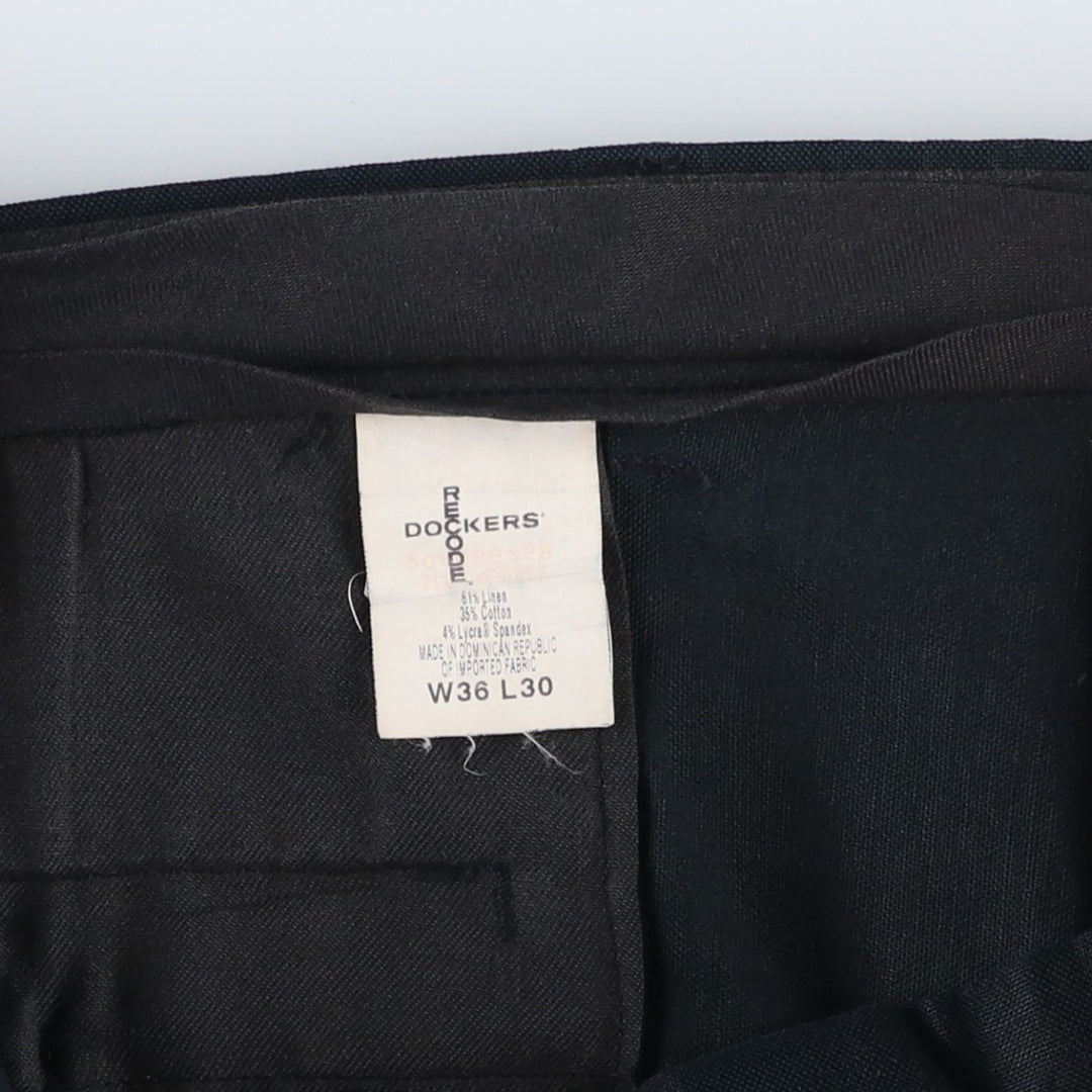 Dockers Recode Two-Pleated Linen Pants, Men's Size 36 linen navy blue type Vintage Second Hand