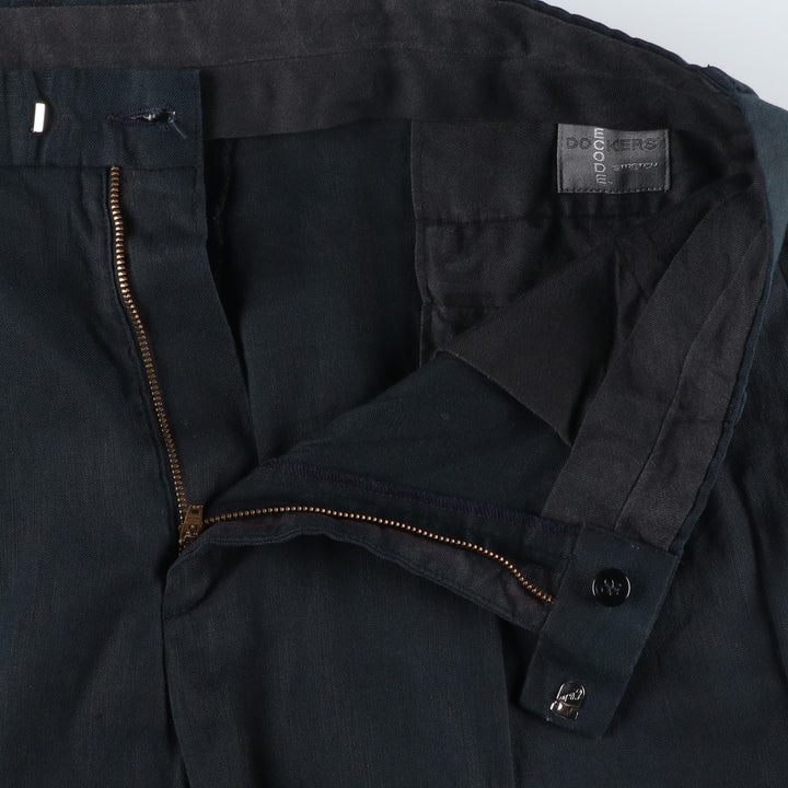 Dockers Recode Two-Pleated Linen Pants, Men's Size 36 linen navy blue type Vintage Second Hand