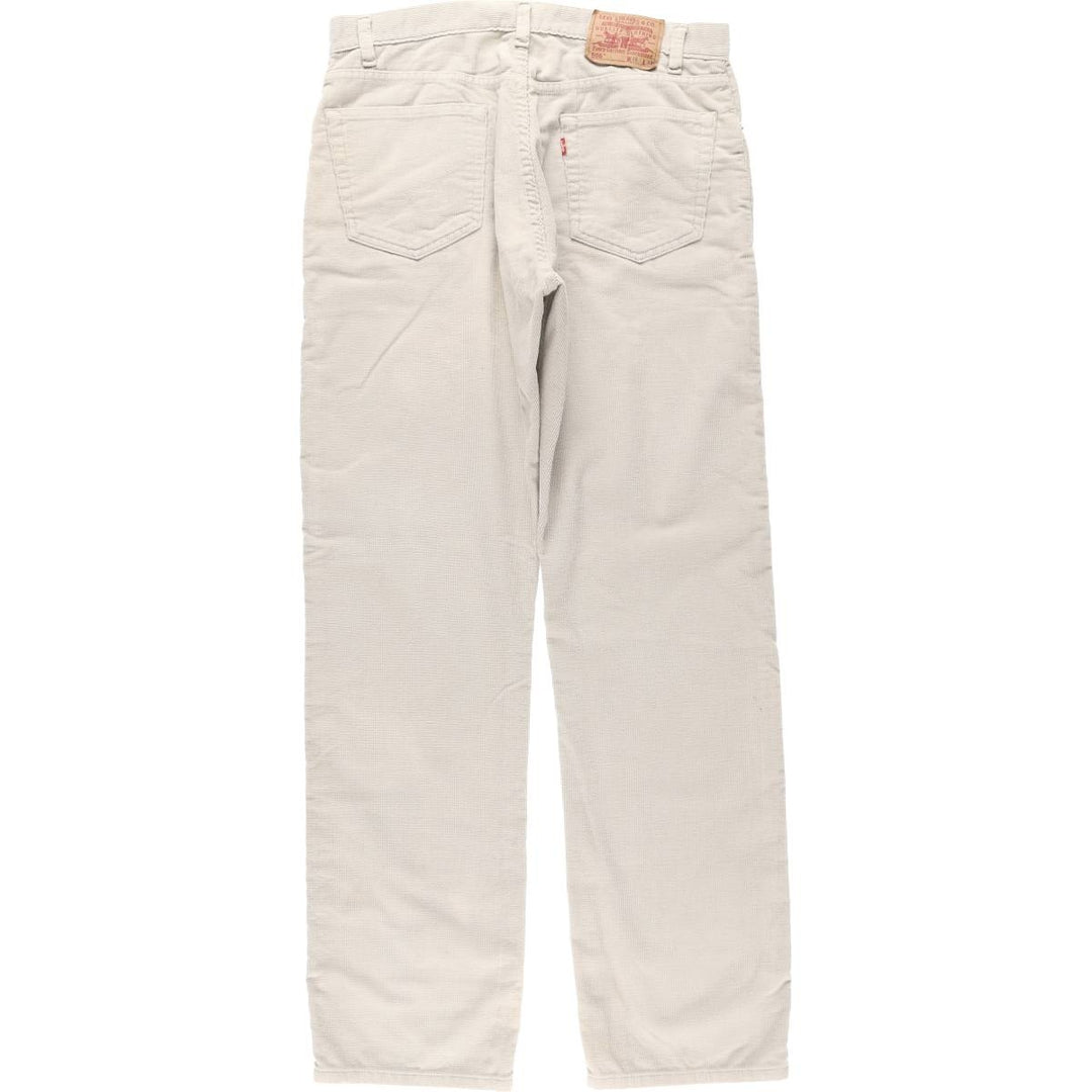 Levi's 505 Regular Fit Straight Leg Corduroy Pants, Men's, Size 35 cotton pale white type Vintage Second Hand