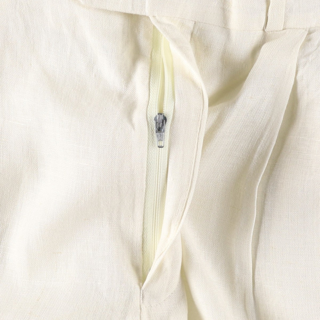 Ralph Lauren POLO UNIVERSITY two-pleat slacks, made in Canada, men's size W36 unclear pale white type Vintage Second Hand