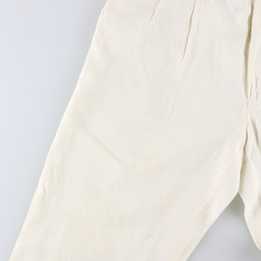Ralph Lauren POLO UNIVERSITY two-pleat slacks, made in Canada, men's size W36 unclear pale white type Vintage Second Hand