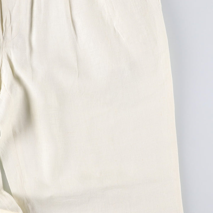 Ralph Lauren POLO UNIVERSITY two-pleat slacks, made in Canada, men's size W36 unclear pale white type Vintage Second Hand
