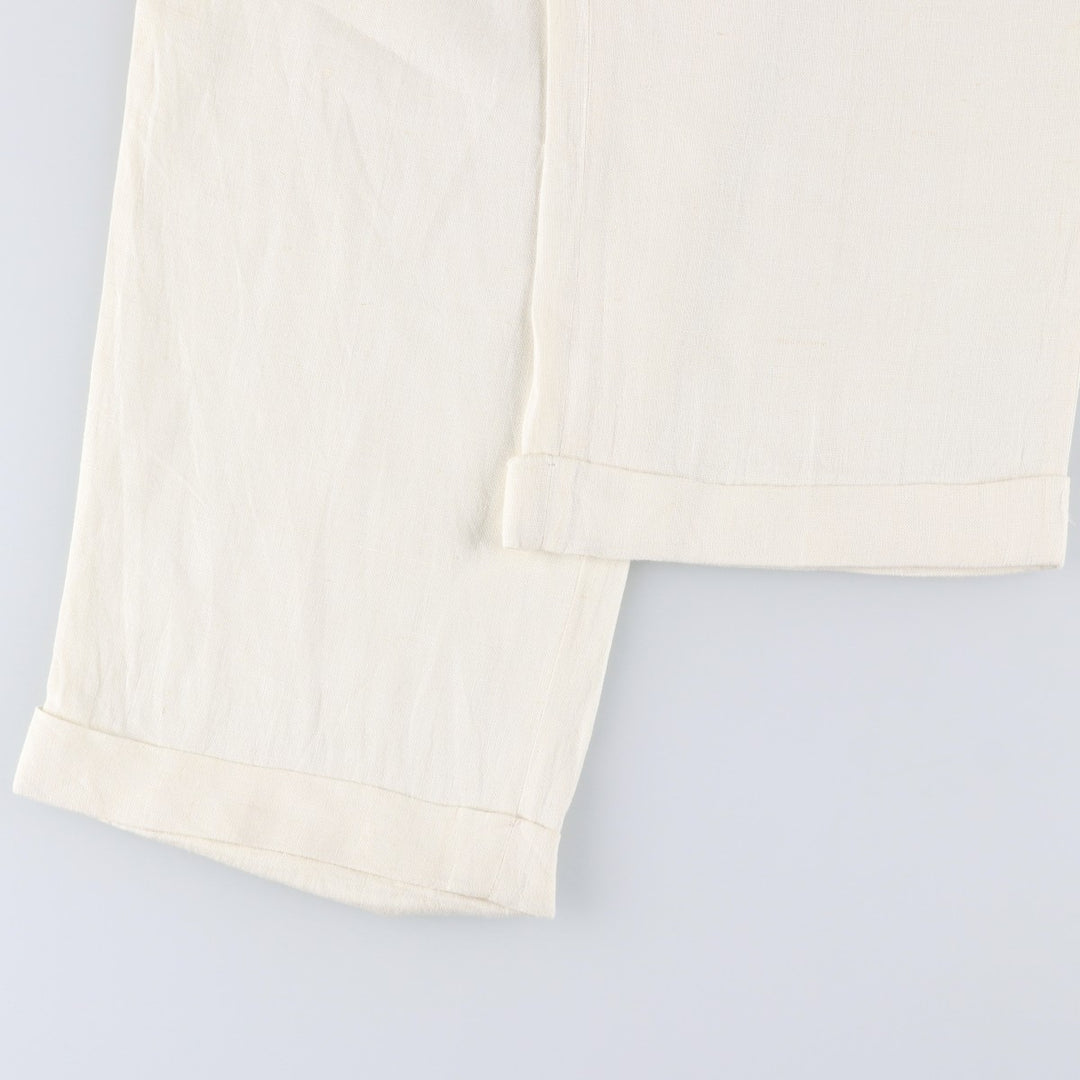 Ralph Lauren POLO UNIVERSITY two-pleat slacks, made in Canada, men's size W36 unclear pale white type Vintage Second Hand