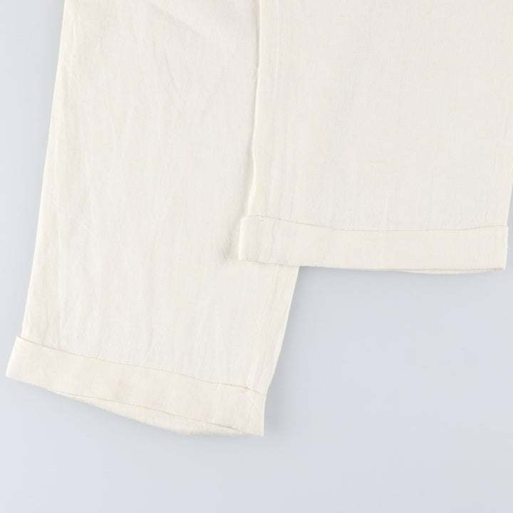 Ralph Lauren POLO UNIVERSITY two-pleat slacks, made in Canada, men's size W36 unclear pale white type Vintage Second Hand