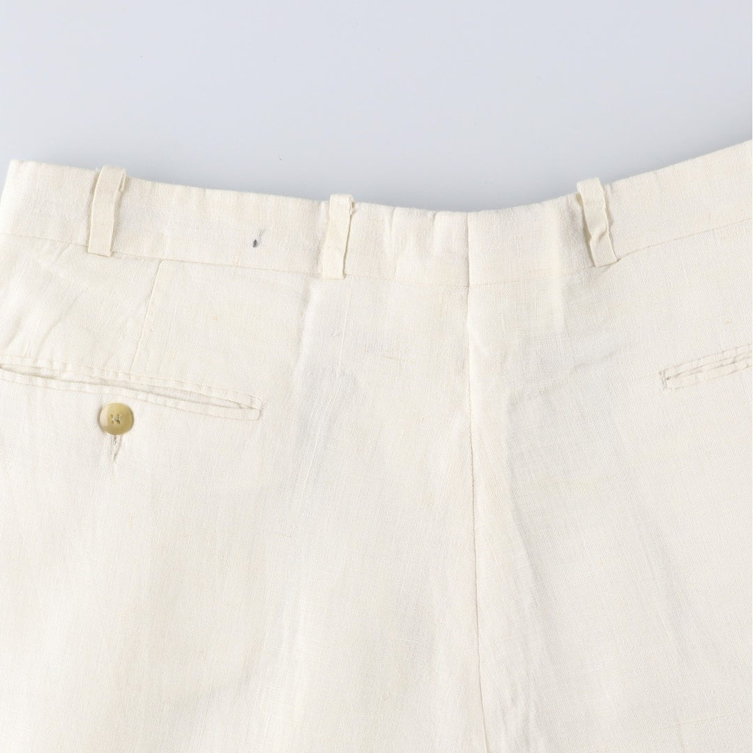 Ralph Lauren POLO UNIVERSITY two-pleat slacks, made in Canada, men's size W36 unclear pale white type Vintage Second Hand