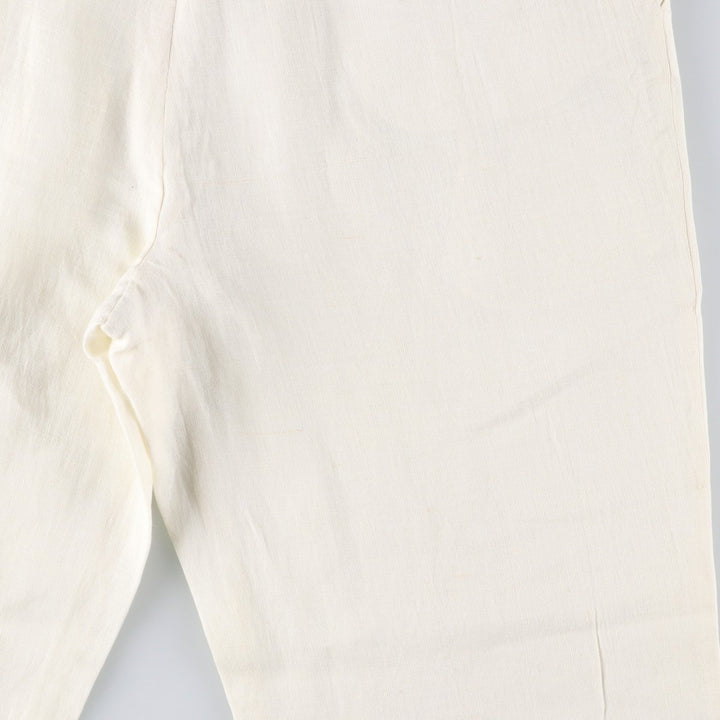 Ralph Lauren POLO UNIVERSITY two-pleat slacks, made in Canada, men's size W36 unclear pale white type Vintage Second Hand
