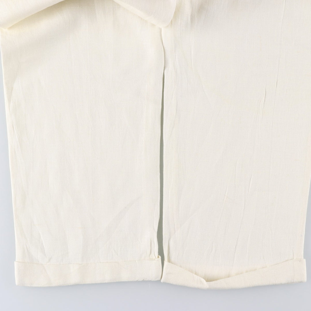 Ralph Lauren POLO UNIVERSITY two-pleat slacks, made in Canada, men's size W36 unclear pale white type Vintage Second Hand