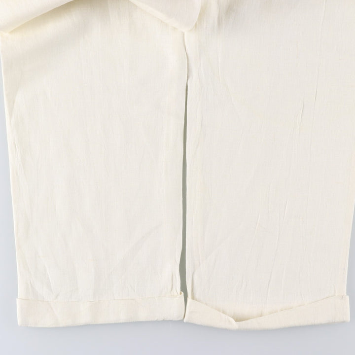 Ralph Lauren POLO UNIVERSITY two-pleat slacks, made in Canada, men's size W36 unclear pale white type Vintage Second Hand