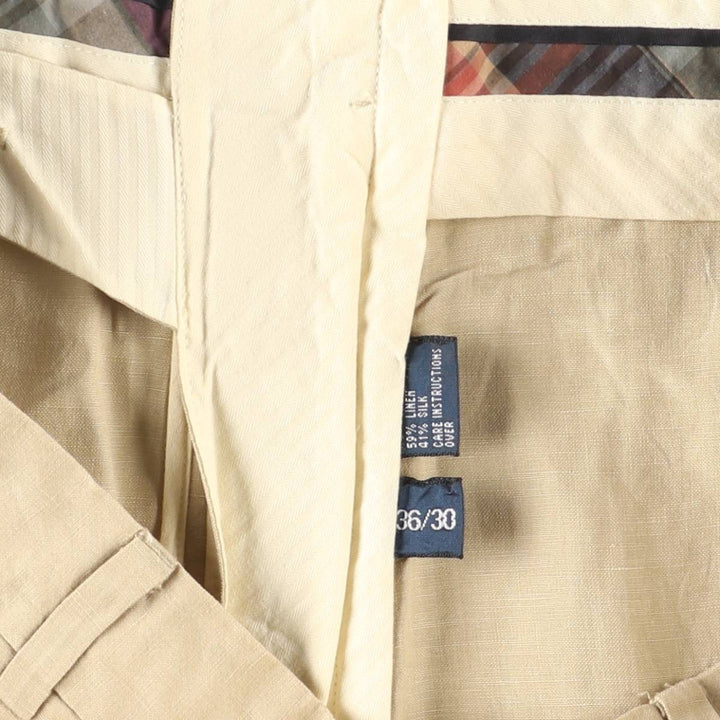 Ralph Lauren POLO by Ralph Lauren linen pants, slacks, men's size w37 linen Beige type Vintage Second Hand