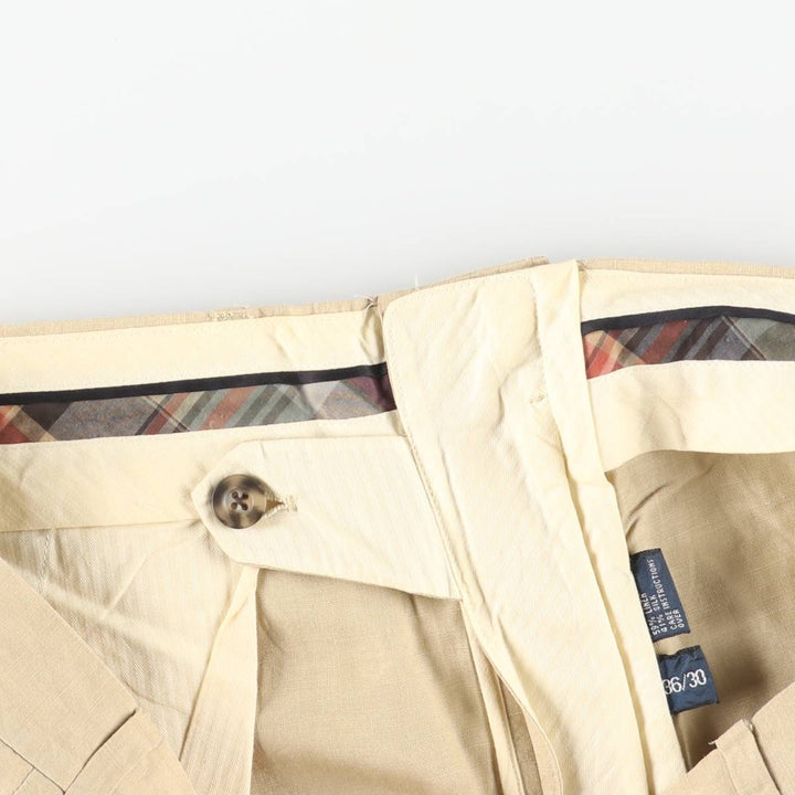 Ralph Lauren POLO by Ralph Lauren linen pants, slacks, men's size w37 linen Beige type Vintage Second Hand