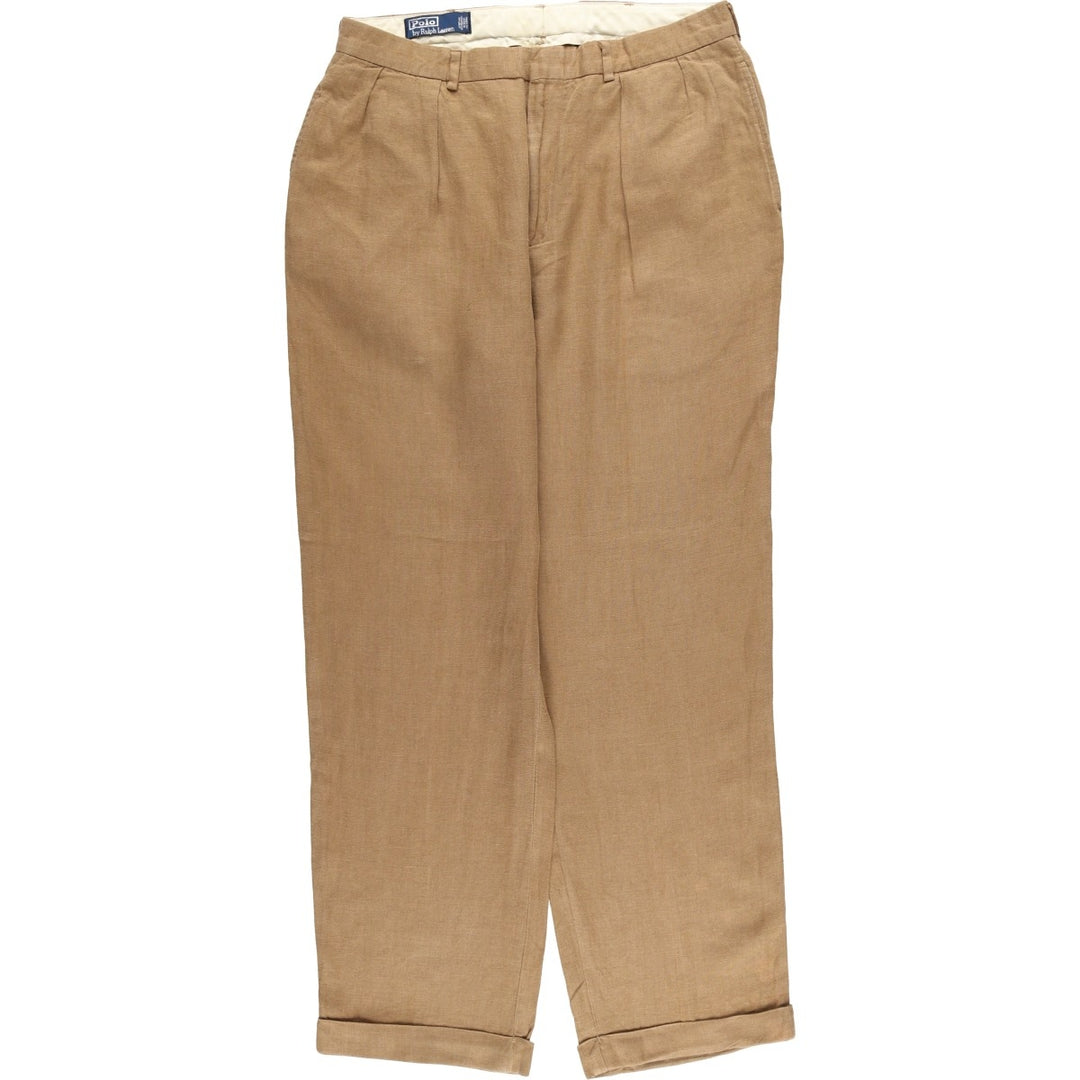 Ralph Lauren POLO by Ralph Lauren linen pants, slacks, men's size w34 linen Beige type Vintage Second Hand