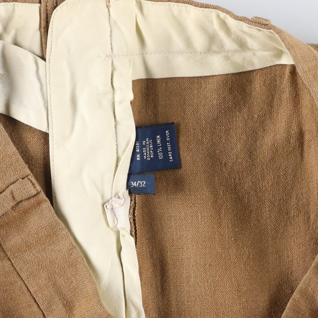 Ralph Lauren POLO by Ralph Lauren linen pants, slacks, men's size w34 linen Beige type Vintage Second Hand