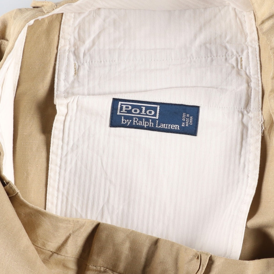 Ralph Lauren POLO by Ralph Lauren Men's Slacks, Size W37 linen Beige type Vintage Second Hand