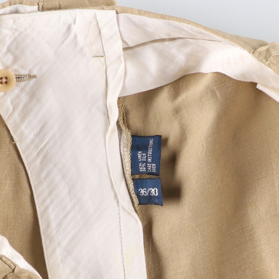 Ralph Lauren POLO by Ralph Lauren Men's Slacks, Size W37 linen Beige type Vintage Second Hand