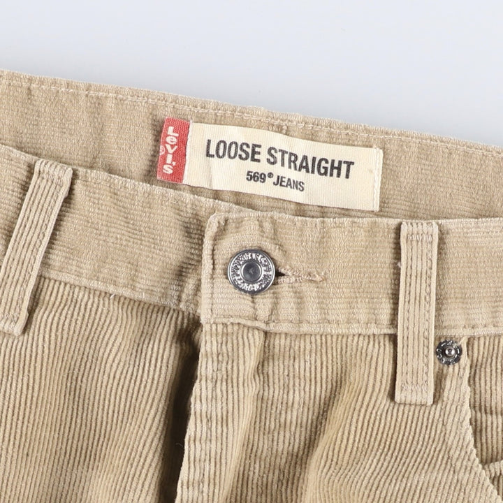 Levi's 569 Loose Straight Corduroy Pants, Men's, Size 34 cotton Beige type Vintage Second Hand