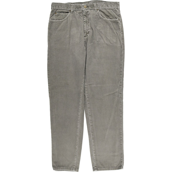 Vintage LLBean Double L Corduroy Pants from the 1980s-1990s, Made in USA, Men's Size W35 cotton gray type Vintage Second Hand