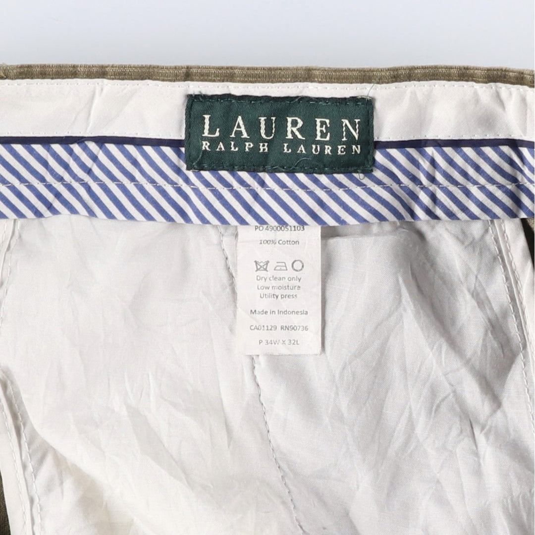 Ralph Lauren Lauren corduroy pants, men's size W37 cotton beige type brown Vintage Second Hand