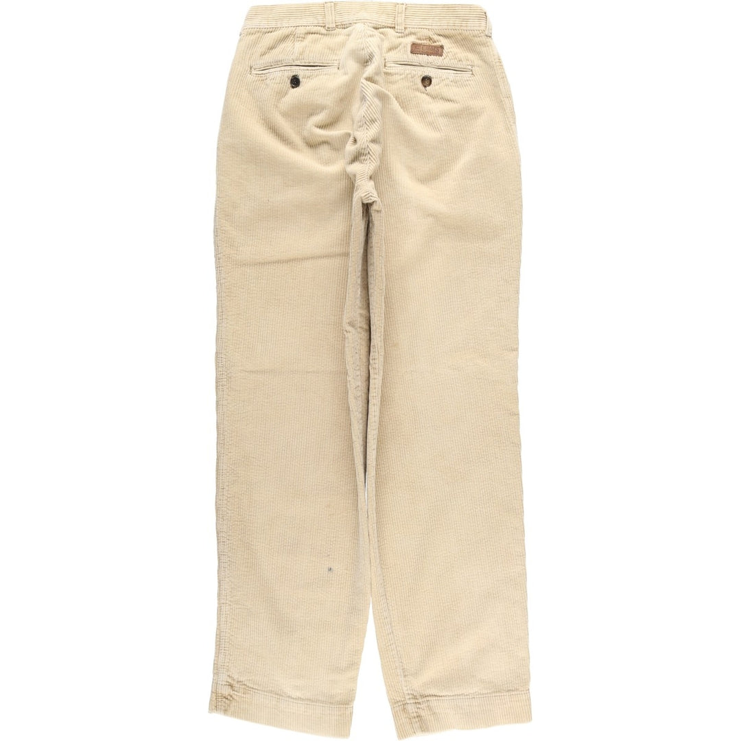 90'S Ralph Lauren Chaps, wide-ribbed, two-pleat corduroy pants, men's, vintage, size W30. cotton Beige type Vintage Second Hand