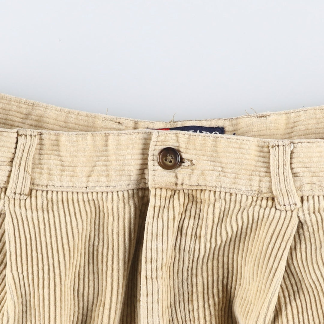 90'S Ralph Lauren Chaps, wide-ribbed, two-pleat corduroy pants, men's, vintage, size W30. cotton Beige type Vintage Second Hand