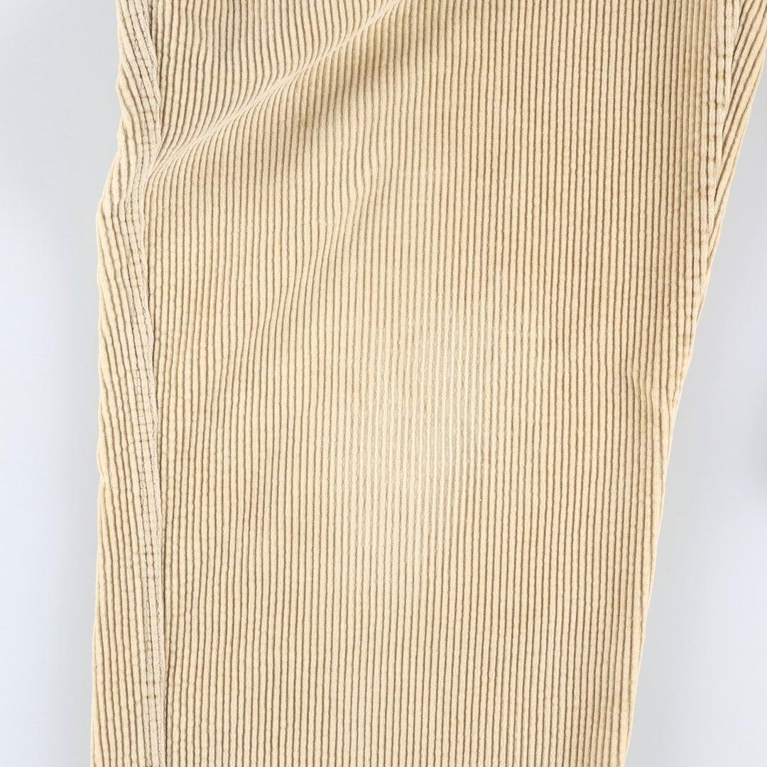 90'S Ralph Lauren Chaps, wide-ribbed, two-pleat corduroy pants, men's, vintage, size W30. cotton Beige type Vintage Second Hand