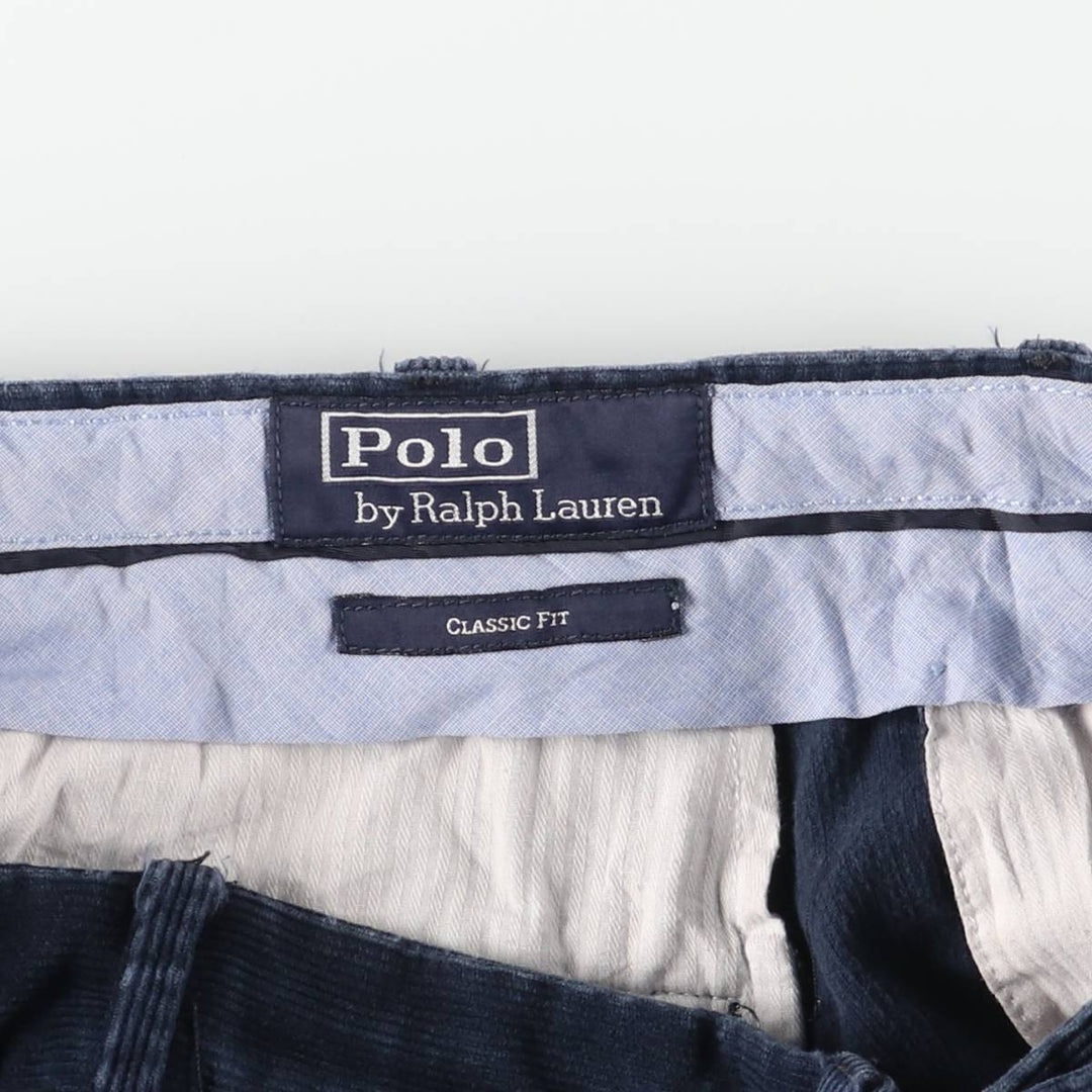 Ralph Lauren POLO by Ralph Lauren Classic Fit Corduroy Pants, Men's, Size W33 cotton Navy blue Vintage Second Hand