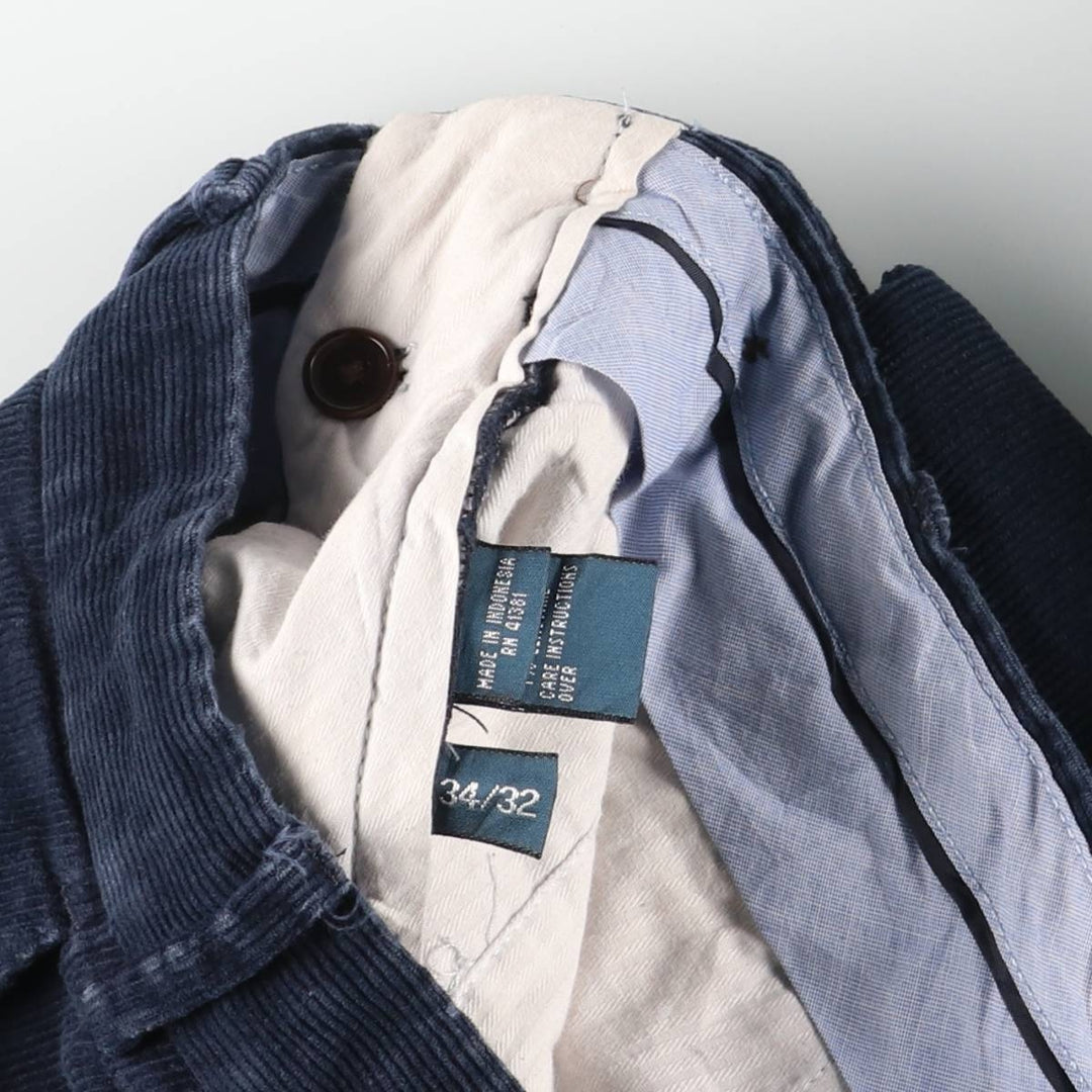 Ralph Lauren POLO by Ralph Lauren Classic Fit Corduroy Pants, Men's, Size W33 cotton Navy blue Vintage Second Hand