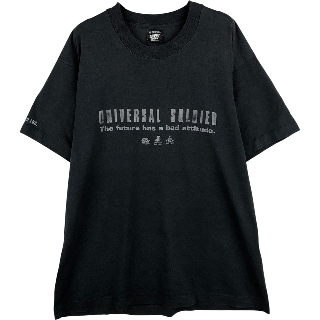 90'S Screen Stars Universal Soldier Movie T-Shirt, Made in USA, Men's XL (approx.) cotton black type Vintage Second Hand