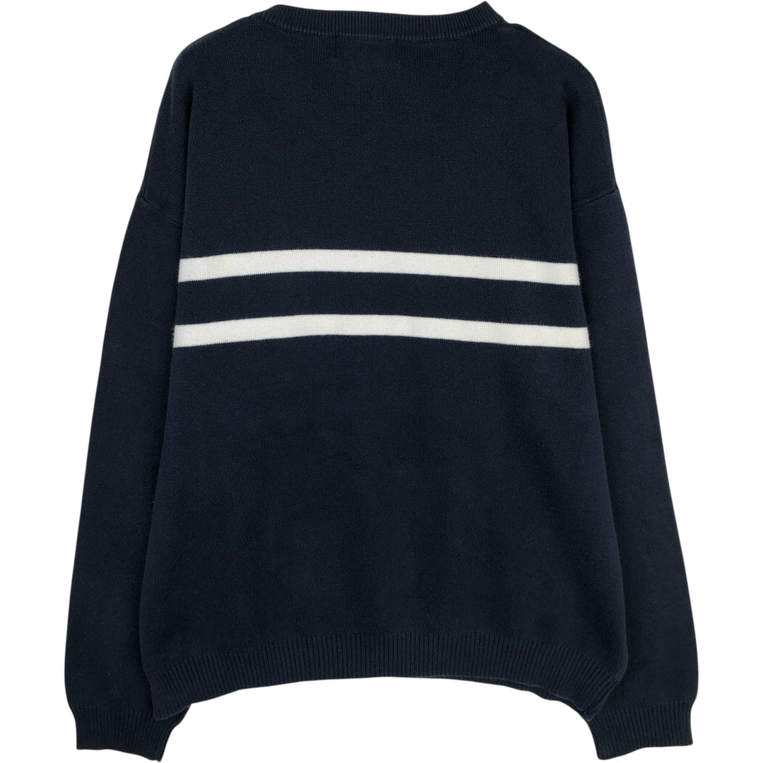 Ralph Lauren Chaps V-neck cotton knit sweater, men's size XL cotton navy blue type Vintage Second Hand
