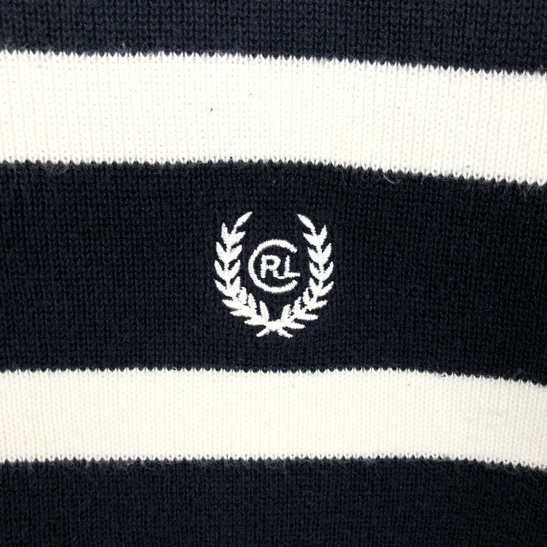 Ralph Lauren Chaps V-neck cotton knit sweater, men's size XL cotton navy blue type Vintage Second Hand