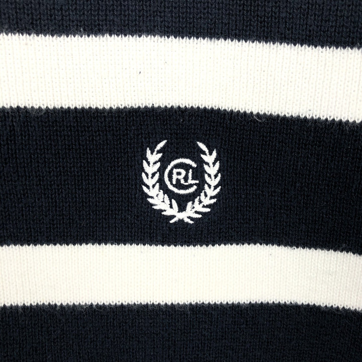 Ralph Lauren Chaps V-neck cotton knit sweater, men's size XL cotton navy blue type Vintage Second Hand