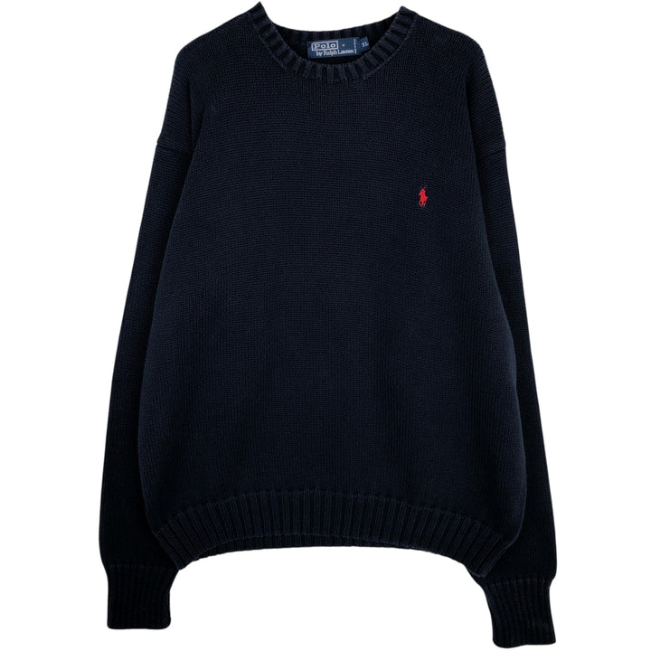 Ralph Lauren POLO by Ralph Lauren Cotton Knit Sweater Men's XL cotton navy blue type Vintage Second Hand