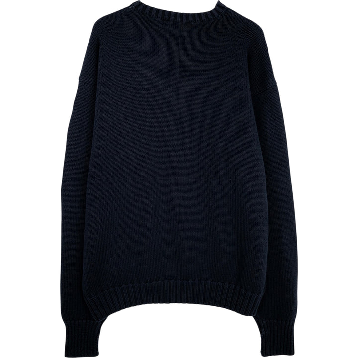 Ralph Lauren POLO by Ralph Lauren Cotton Knit Sweater Men's XL cotton navy blue type Vintage Second Hand