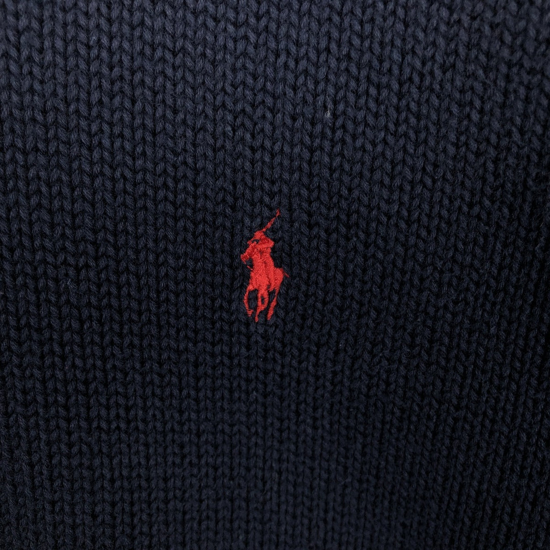 Ralph Lauren POLO by Ralph Lauren Cotton Knit Sweater Men's XL cotton navy blue type Vintage Second Hand