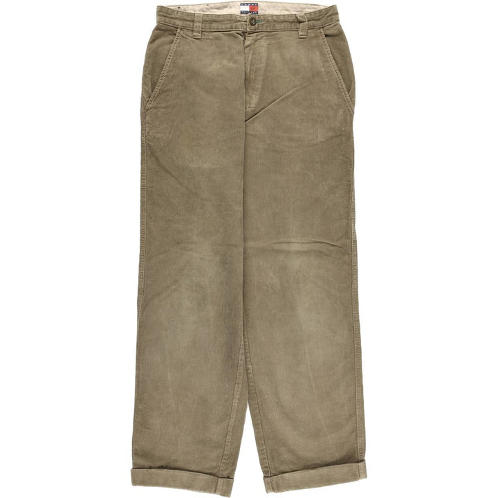 90'S Tommy Hilfiger Corduroy Pants Men's Size W32 cotton Khaki type beige Vintage Second Hand