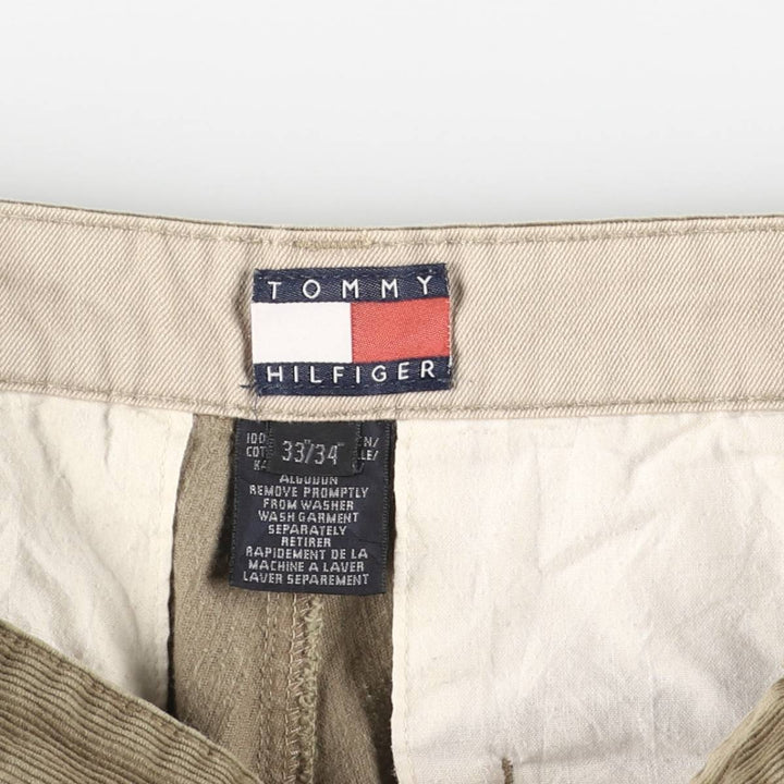 90'S Tommy Hilfiger Corduroy Pants Men's Size W32 cotton Khaki type beige Vintage Second Hand